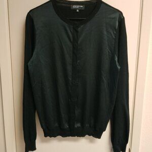 Women's Jones New York Collection Satin Front Cardigan Sweater Large